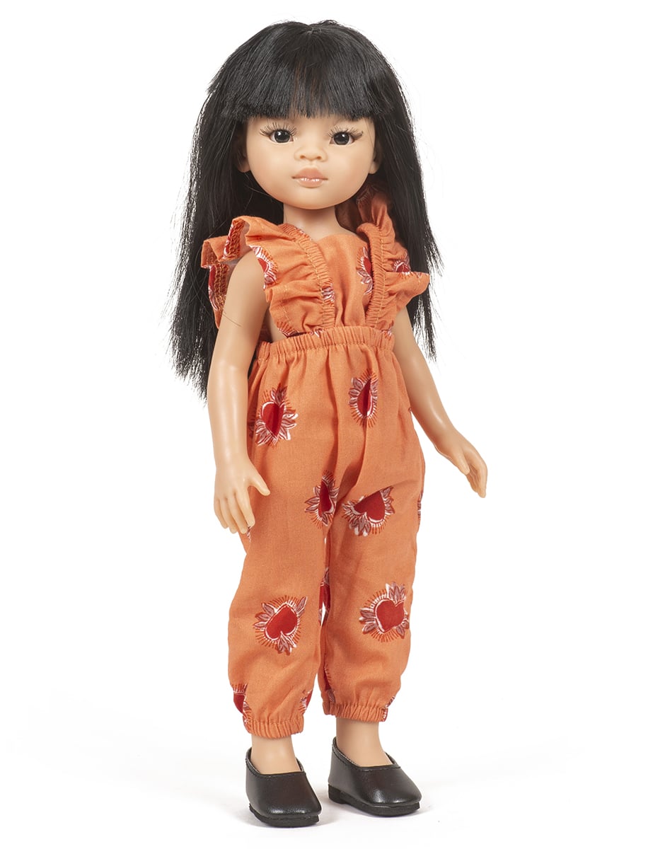 Dolls, clothes and accessories made in France Minikane Amigas doll 32cm - Maya cotton jumpsuit Ex Voto